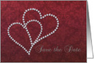 Save the Date - Wedding - Diamond Hearts Design card
