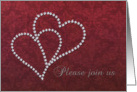 Wedding Rehearsal Invitation - Diamond Hearts Design card