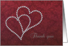 Thank You - Wedding Gift - Diamond Hearts Design card