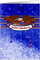 Happy Holidays - Eagle - Red White Blue card