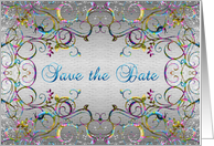 Save the date - Colorful swirl pattern card