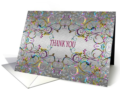 Thank you - Colorful swirl pattern card (709055)