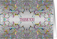 Thank you - Colorful swirl pattern card