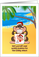 Christmas - Boss - Monkey sends Selfie Holiday Greetings card