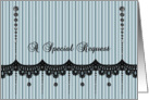 Be in my Wedding Request - Stripes - Lace - Black Rhinestone Look card