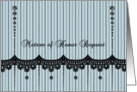 Matron of Honor - Stripes - Lace - Black Rhinestone Look card