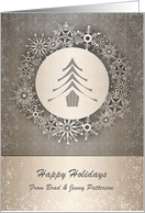 Christmas - Happy Holidays - Snowflake Tree Wreath card