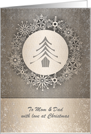 Christmas - Parents - Snowflake Tree Wreath card