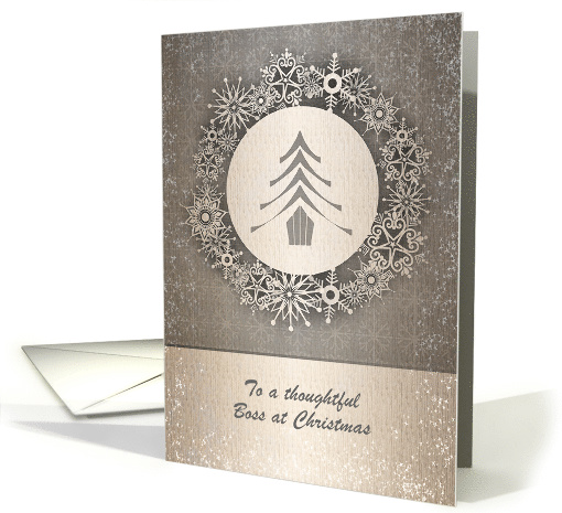 Christmas - Business - Boss - Snowflake Tree Wreath card (714724)