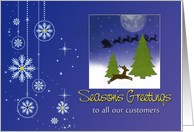 Season’s Greetings to Customers - Santa Scene card