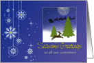 Season’s Greetings to Customers - Santa Scene card