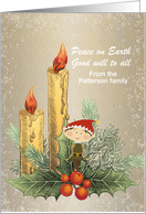 Christmas - Peace Elf under Candle light card