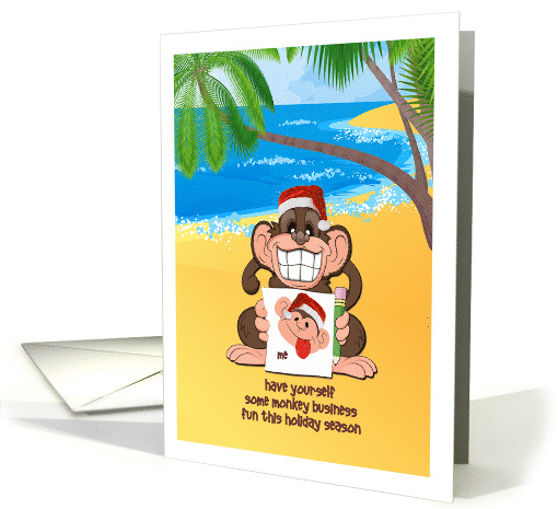 Christmas - Son - Monkey sends Selfie Holiday Greetings card (722217)