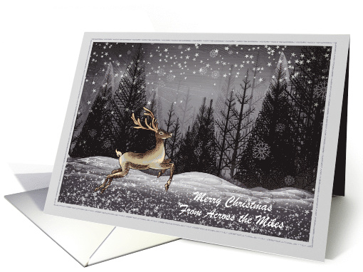 Christmas - Far Away - Deer in the Night Forest card (722348)