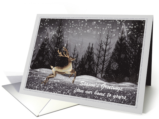 Christmas - Our home to Yours - Deer in the Night Forest card (722350)