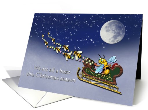 Christmas - Honey Bees - Flying a Sleigh card (723931)