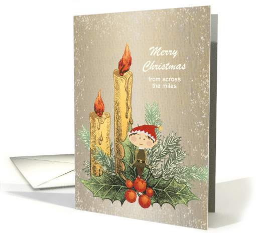 Merry Christmas - Across the miles - Elf under Candlelight card