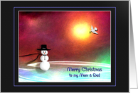 Christmas - Parents - Snowman and Dove card