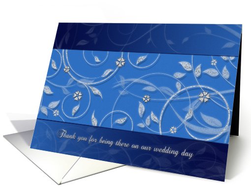 Thank you - Wedding Attendant - Floral Vine - Glitter look design card