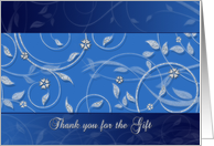 Thank you - Gift - Floral Vine - Glitter look design card