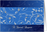 Maid of Honor - Floral Vine - Glitter look design card