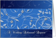 Wedding Rehearsal - Floral Vine - Glitter look design card