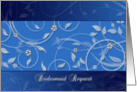 Bridesmaid - Floral Vine - Glitter look design card