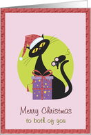 Christmas - Both of you - Santa Cat card