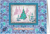 Vintage Christmas - Both of you - Winter Tree Scene card