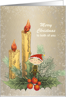 Christmas Elf in the Candlesticks card