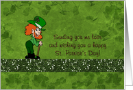 St. Patrick’s Day - Leprechaun + Clover - To Anyone card