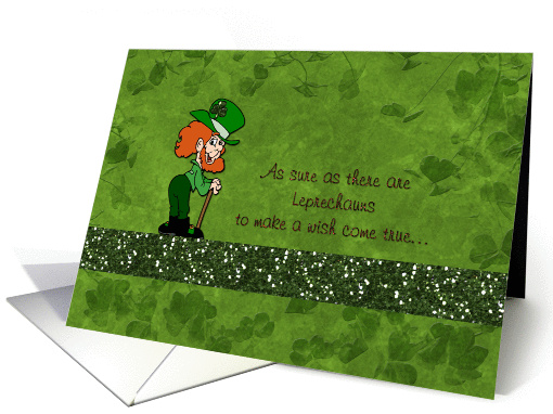 St. Patrick's Day - Leprechaun and Clover card (735707)