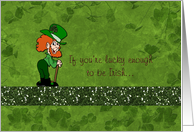 St. Patrick’s Day - Leprechaun + Clover - To Anyone card