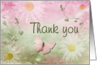 Thank You - Flower Girl - Flowers and Butterfly card