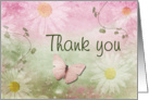 Thank You - Flowers and Butterfly card