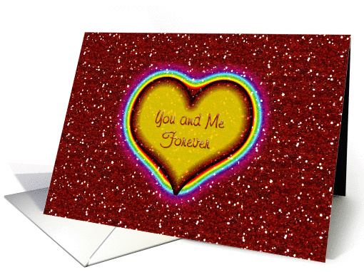 Valentine's Day - Neon Heart of Love - You + Me Forever card (743620)