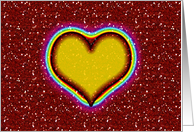 Note Card - Heart - Glitter Look card