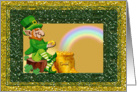 Note Card - Leprechaun - Gold - Rainbow card