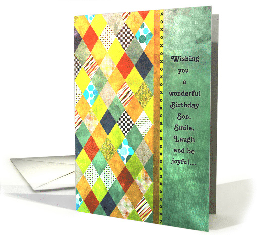 BirthDay - Son - Diamond Shapes with Patterns card (746369)