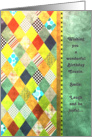Birthday - Cousin - Diamond Shapes with Patterns card