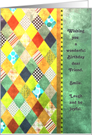 Birthday - Friend - Diamond Shapes with Patterns card