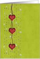 Note Card - Hearts - Rhinestones card
