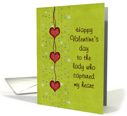 Valentine's Day - Girlfriend - Red Glitter Hearts and... (746580)