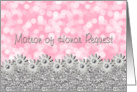 Matron of Honor Request - Bokeh and Flowers in Silver card