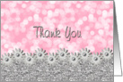 Thank You - Bokeh and Flowers in Silver card