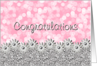 Congratulations - Engagement - Bokeh + Flowers card