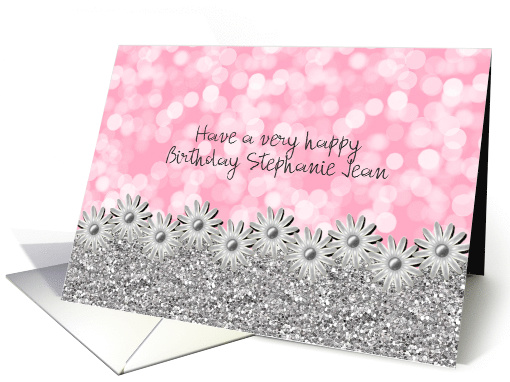 Birthday - Daughter - Silver + Pink - Girly Girl card (747017)
