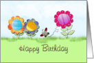 Birthday - Flowers and Butterfly card