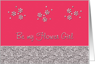 Flower Girl Request - Flowers Glitter like card
