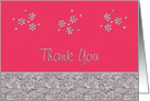 Thank You - Flower Girl - Flowers Glitter like card